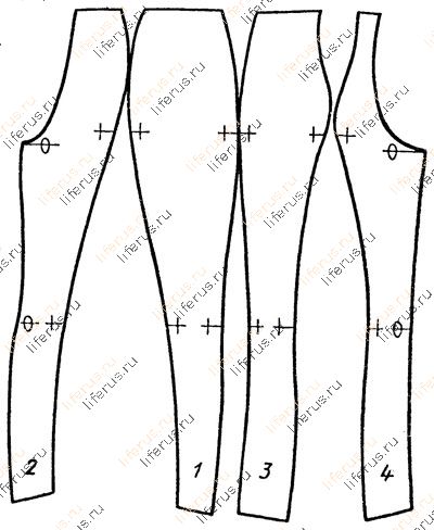 Шаблоны конструктивных полос для мужской верхней одежды — ноги